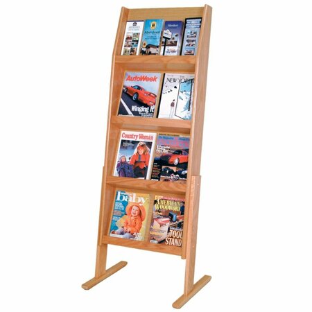 VERTEX 4 x 4 in. Slope 16 Pocket Standing Literature Display - Light Oak VE3951977